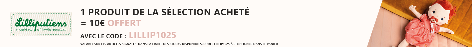 Lilliputiens : Réduction de 10€ sur une sélection de produits