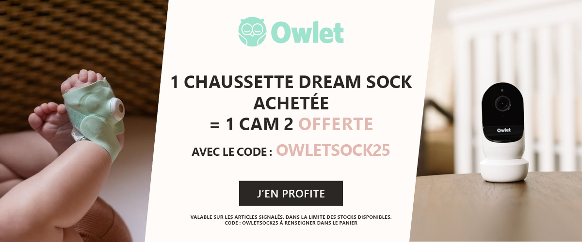 Owlet : Une chaussette Dream sock achetée = Une cam 2 offerte
