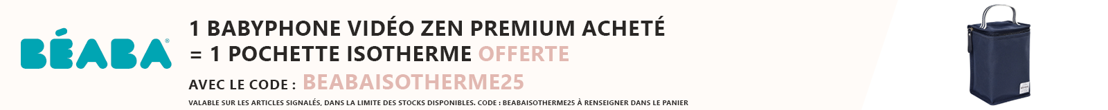 Béaba : Un babyphone vidéo Zen Premium = une pochette isotherme offerte