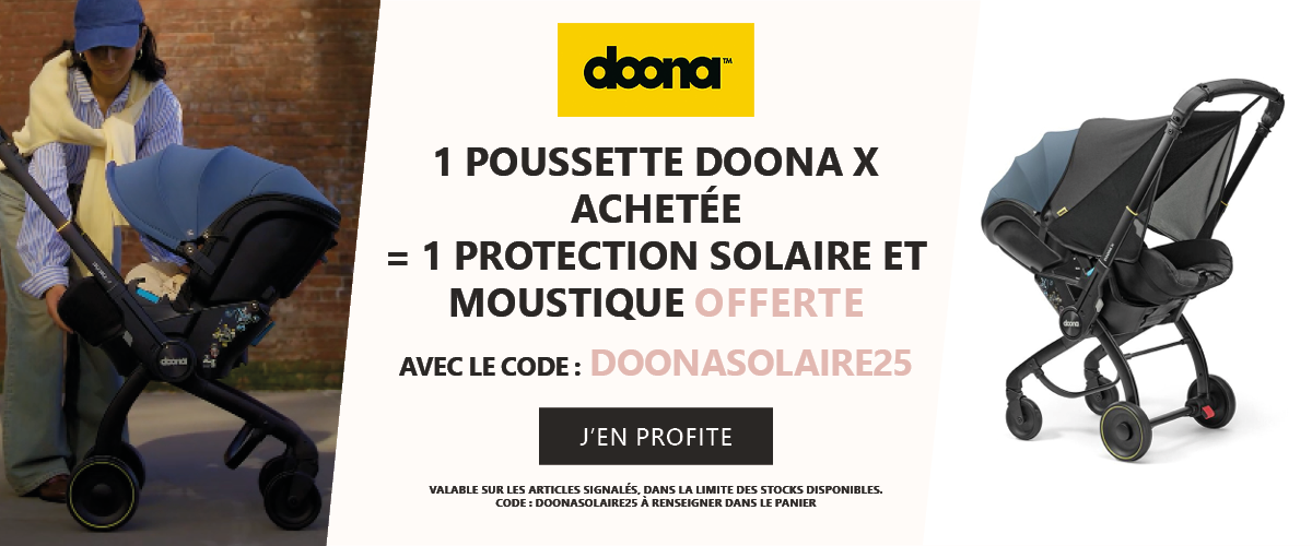 Doona : Une poussette Doona X acheté = Une protection solaire et moustique offerte