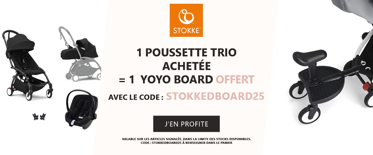 Stokke : Une poussette trio achetée = Un yoyo board offert