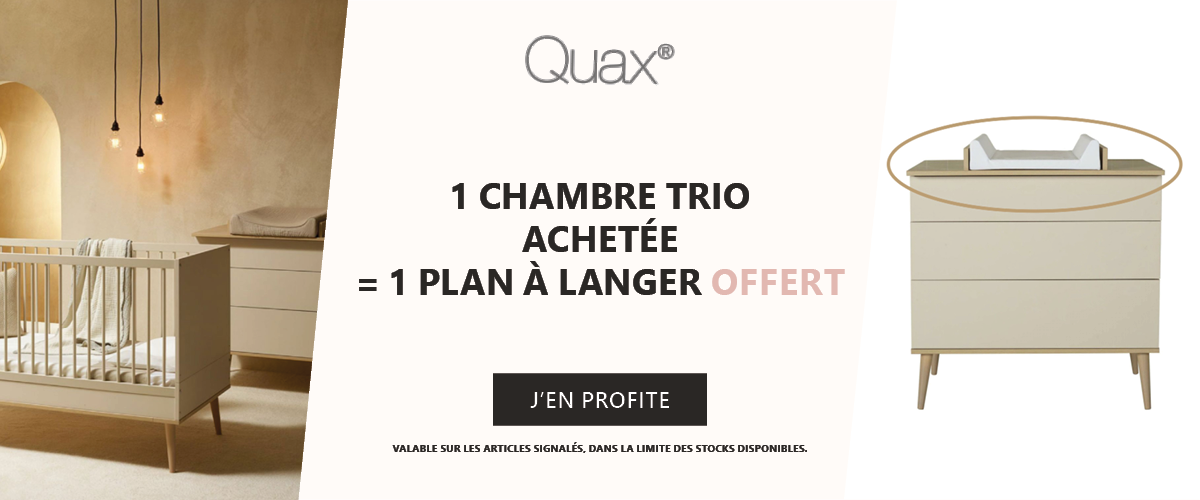 Quax : Une chambre trio achetée = 1 plan à langer offert