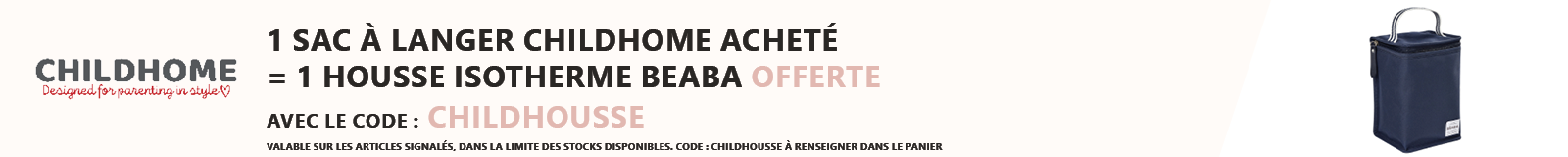 Childhome : 1 Sac à langer Childhome = 1 housse isotherme Beaba