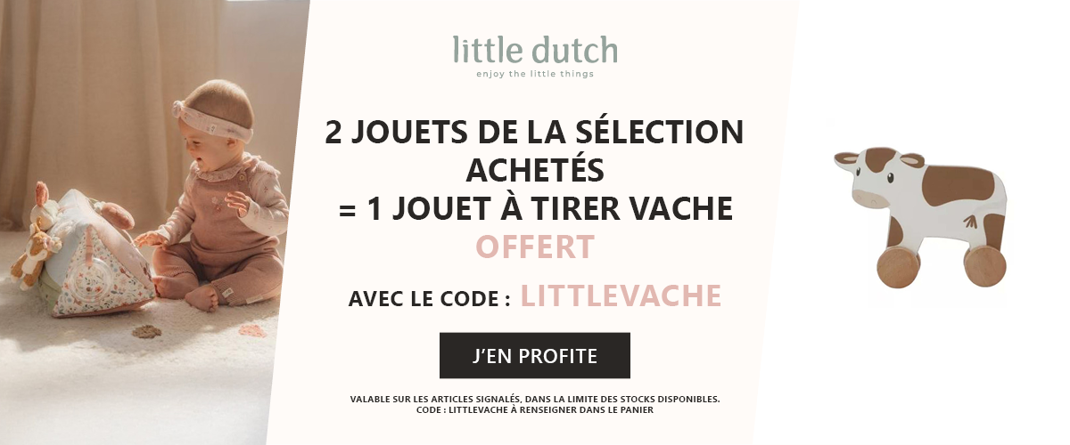 Little dutch : 2 jouets de la sélection achetés = 1 jouet à tirer vache offert