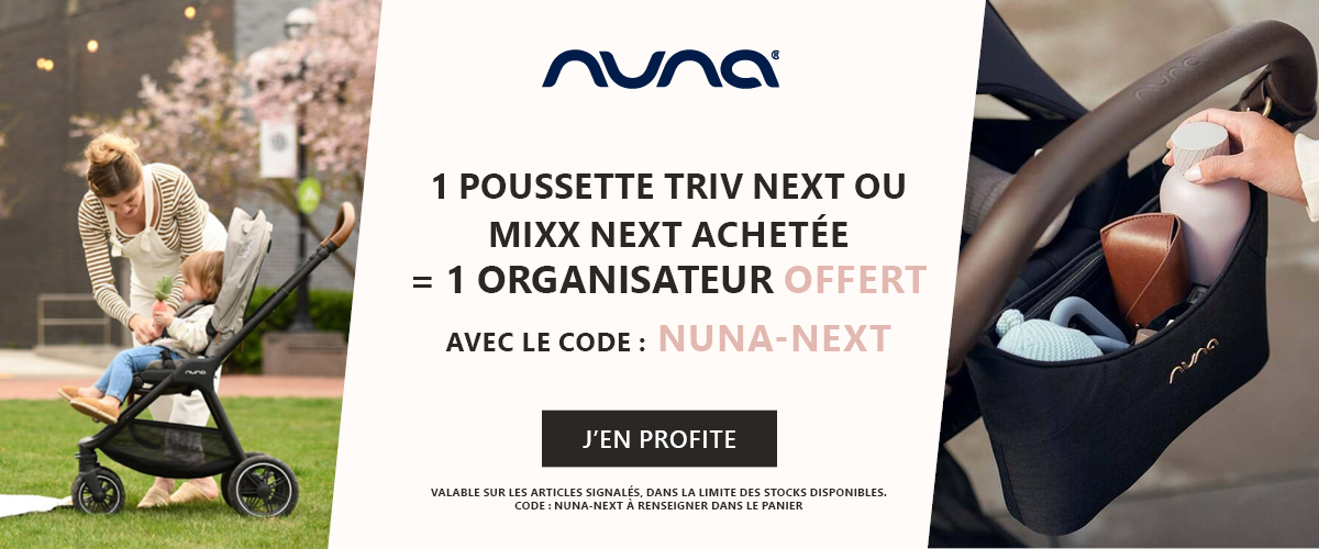 Nuna : 1 poussette Triv Next ou Mixx next achetée = 1 organisateur offert