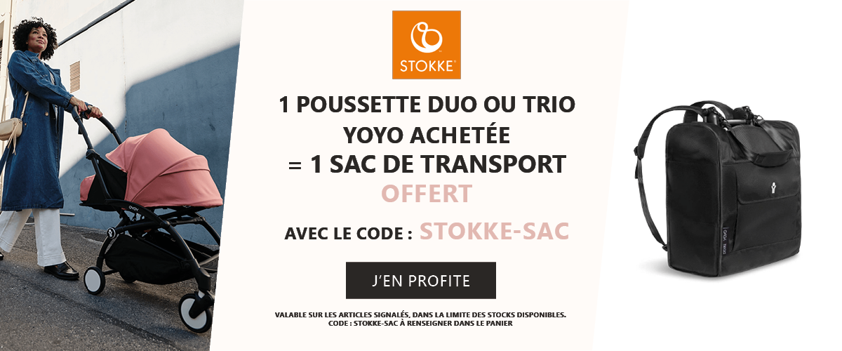 Stokke : 1 poussette duo ou trio YOYO achetée = 1 sac de transport offert