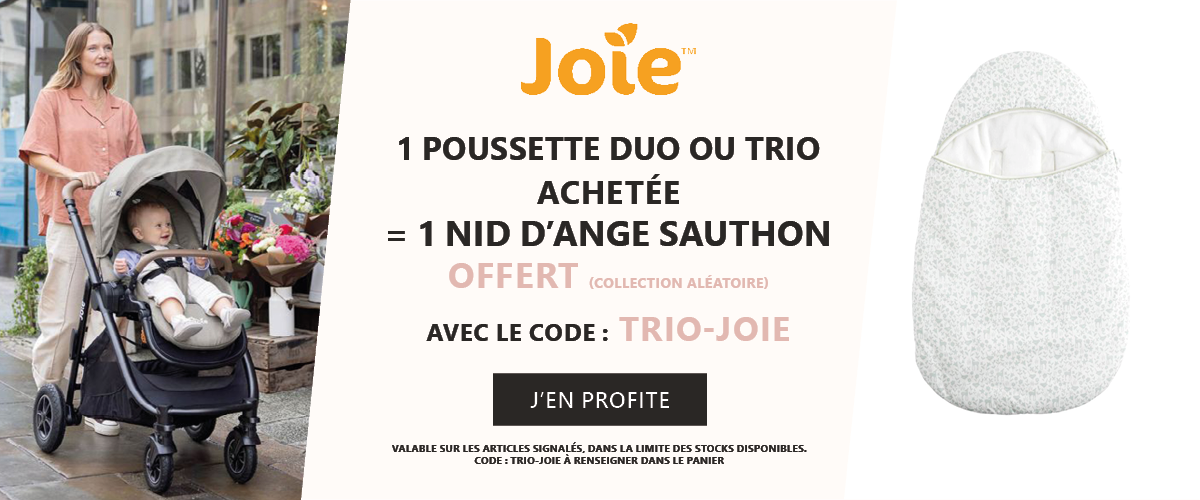 Joie : 1 pack duo ou trio acheté = 1 nid d'ange Sauthon modèle aléatoire offert