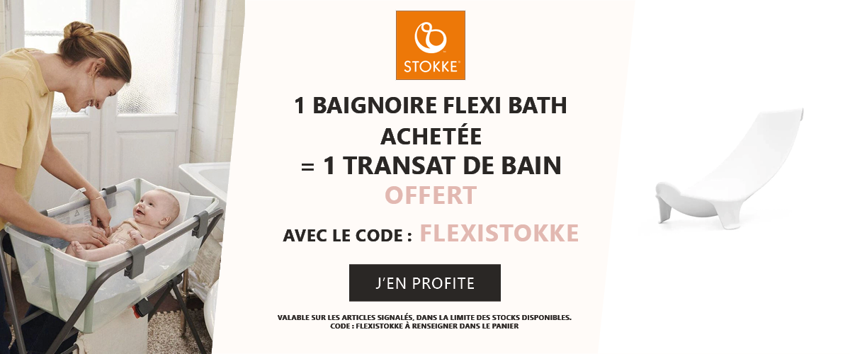 Stokke : 1 baignoire Flexi Bath = 1 transat de bain offert