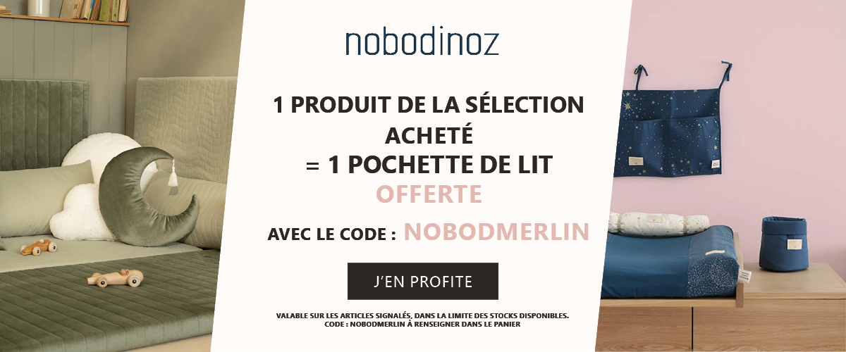 Nobodinoz : 1 produit de la sélection acheté = 1 Pochette de lit bébé Merlin Gold Stella Night