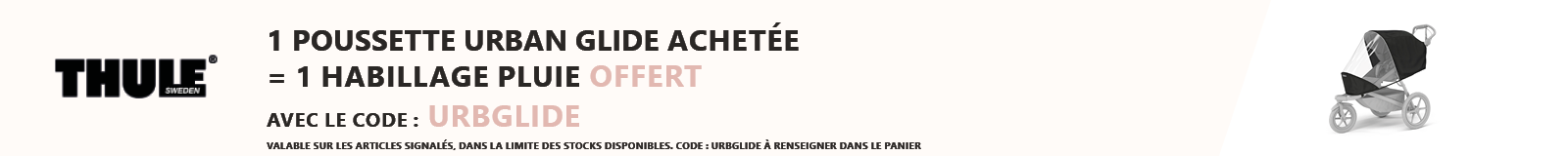 Thule : 1 poussette Urban Glide achetée = 1 habillage pluie offert