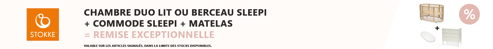 Stokke : Chambre duo Lit ou berceau Sleepi + commode sleepi + matelas à un prix canon !