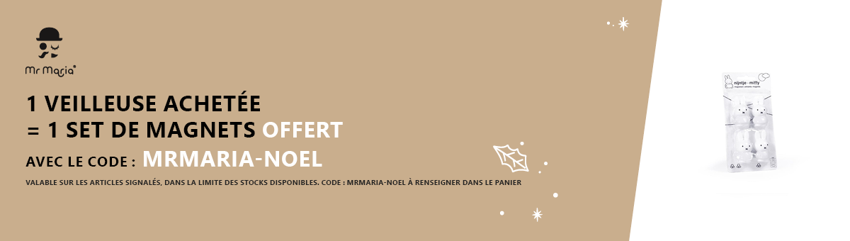 Mr Maria : 1 veilleuse achetée = 1 set de magnets offert