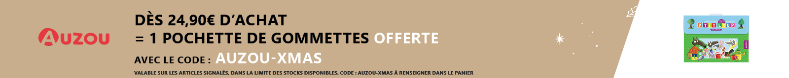 Auzou : Dès 24,90€ d'achat = 1 pochette de gommettes offerte