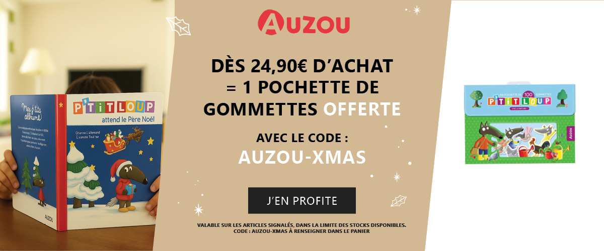 Auzou : Dès 24,90€ d'achat = 1 pochette de gommettes offerte