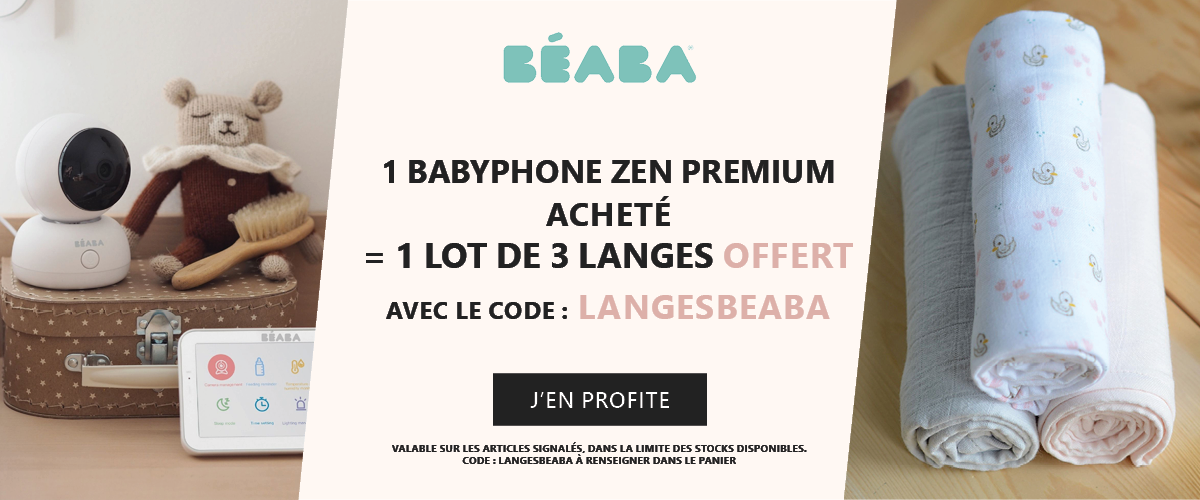 Beaba : 1 babyphone Zen premium acheté = 1 lot de langes offert