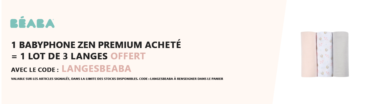 Beaba : 1 babyphone Zen premium acheté = 1 lot de langes offert