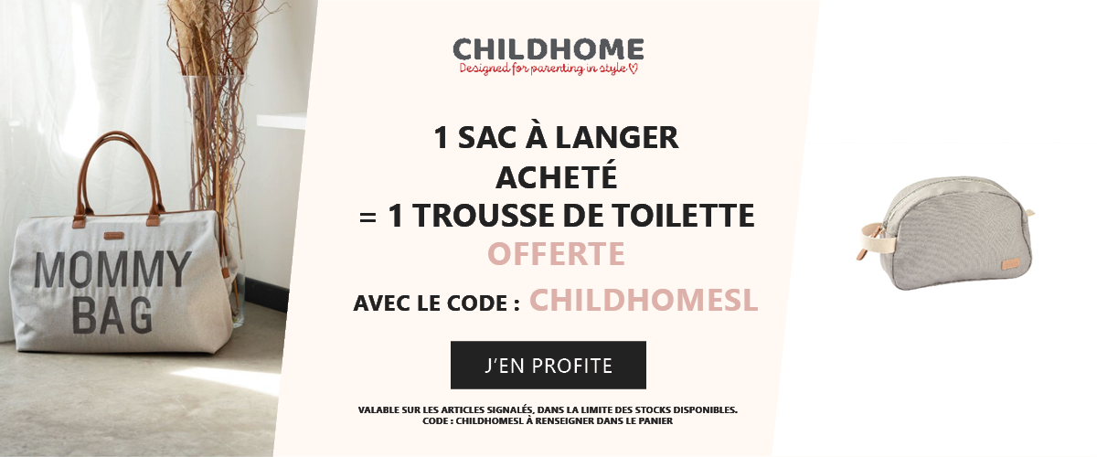 Childhome : 1 sac à langer acheté = 1 trousse de toilette offerte