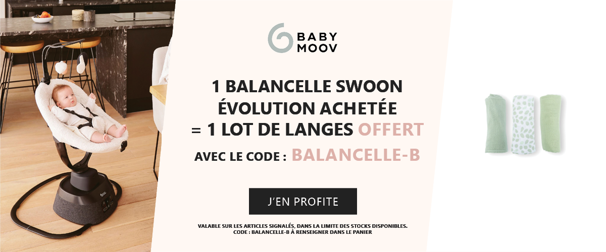 Babymoov : 1 balancelle achetée = 1 lot de langes offert