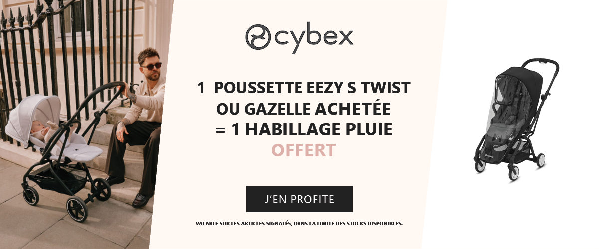 Cybex : 1 poussette Eezy S Twist ou Gazelle achetée = 1 habillage pluie offert