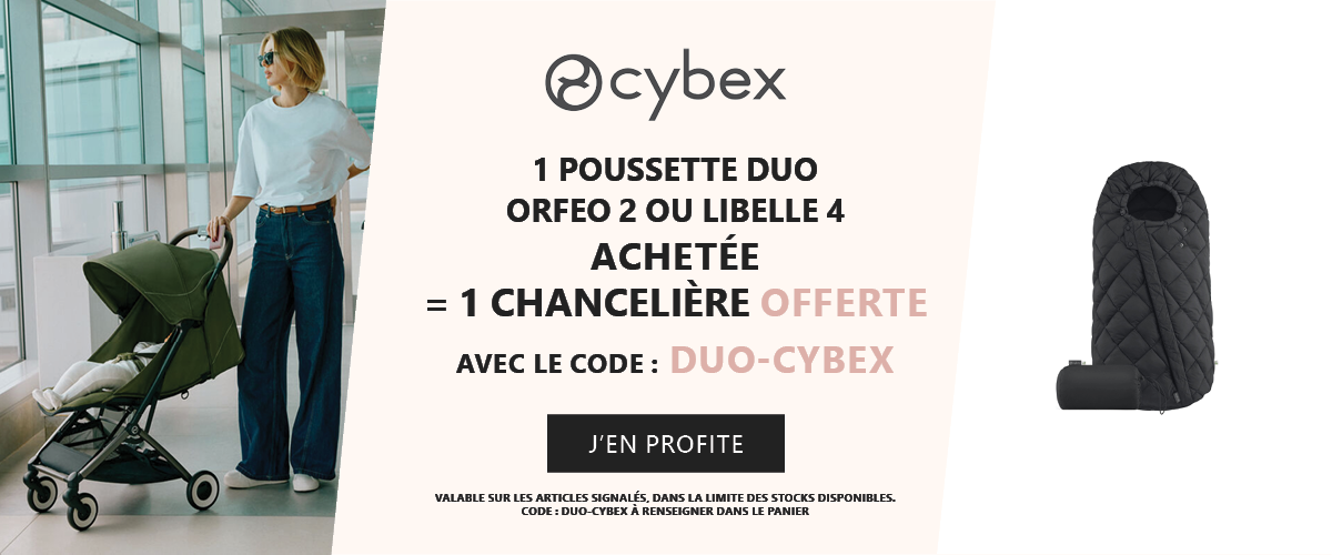 Cybex : 1 poussette duo Orfeo 2 ou Libelle 4 achetée = 1 chancelière offerte