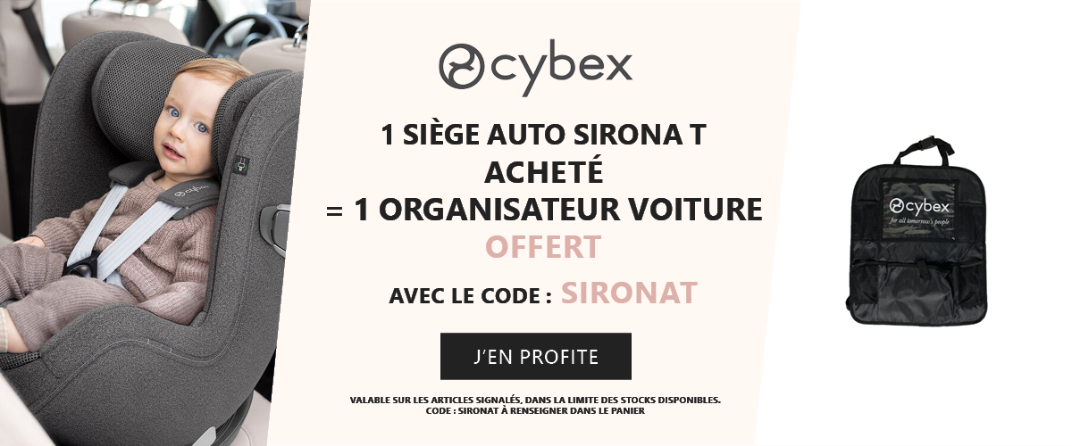 Cybex : 1 siège auto Sirona T acheté = 1 organisateur offert