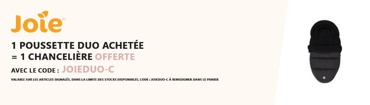 Joie : 1 poussette duo achetée = 1 chancelière offerte
