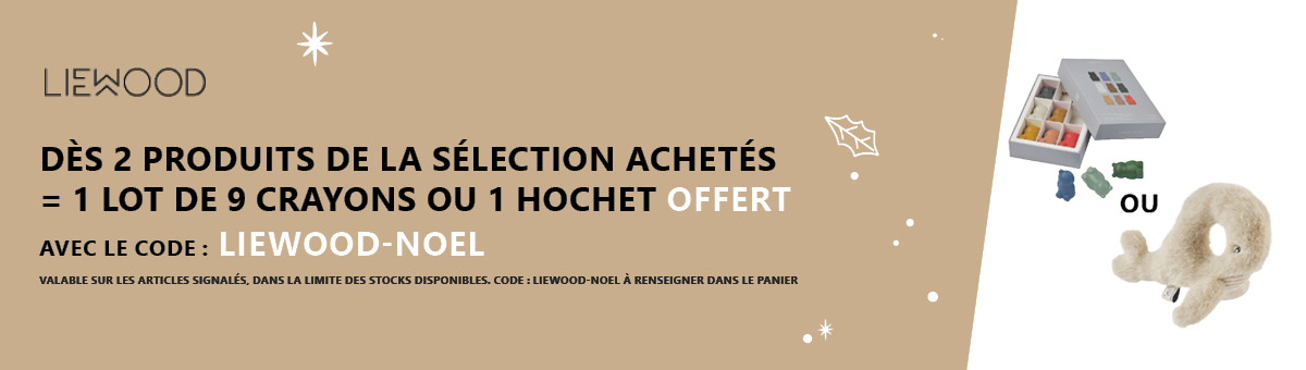 Liewood : Dès 2 produits de la sélection achetés = 1 hochet peluche ou crayons de couleur offert