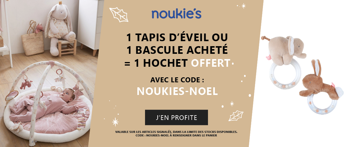 Noukie's : 1 tapis d'éveil ou bascule acheté = 1 hochet offert