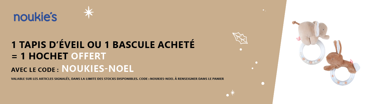 Noukie's : 1 tapis d'éveil ou bascule acheté = 1 hochet offert
