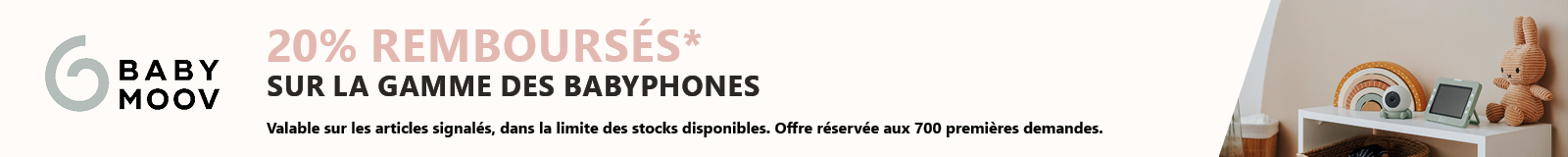 Babymoov : ODR 20% de remboursés sur la gamme babyphones