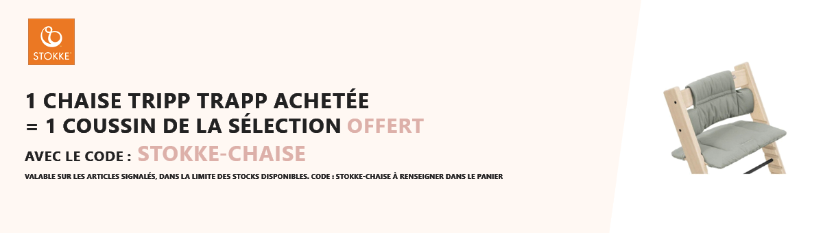 Stokke : 1 chaise Tripp Trapp achetée = 1 coussin au choix offert