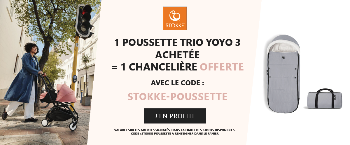 Stokke : 1 poussette trio YOYO achetée = 1 chancelière offerte