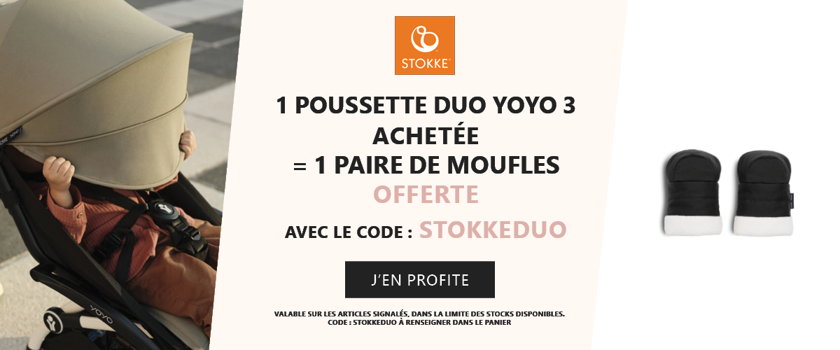 Stokke : 1 poussette duo YOYO achetée = 1 paire de moufle offerte