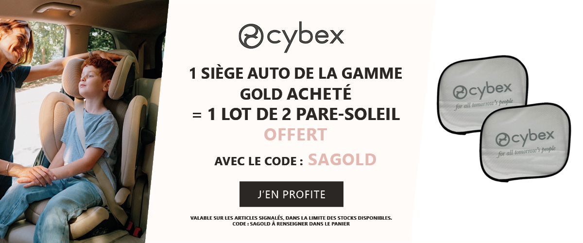 Cybex : 1 siège auto gamme Gold acheté = 1 lot de 2 pare soleil offert