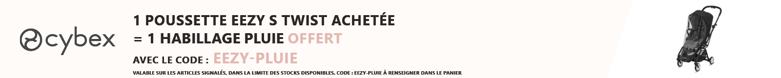 Cybex : 1 poussette Eezy S Twist achetée = 1 habillage pluie offert