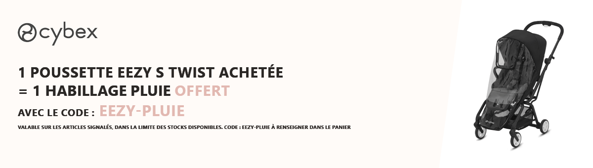 Cybex : 1 poussette Eezy S Twist achetée = 1 habillage pluie offert