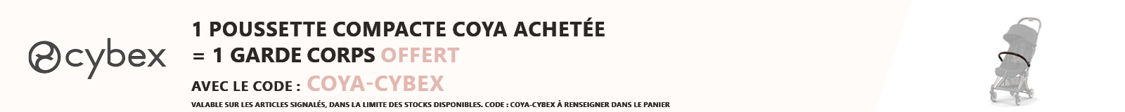 Cybex : 1 poussette compacte Coya achetée = 1 garde corps offert