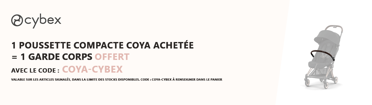 Cybex : 1 poussette compacte Coya achetée = 1 garde corps offert