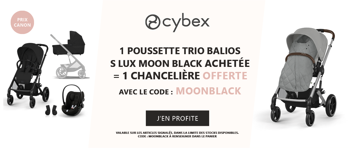 Cybex : 1 poussette trio Balios S Lux Moon Black achetée = 1 chancelière offerte