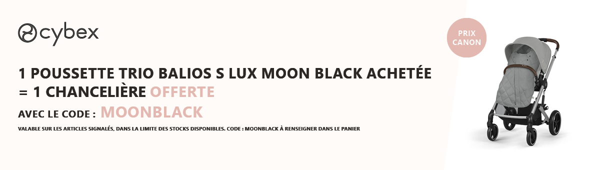 Cybex : 1 poussette trio Balios Moon Black achetée = 1 chancelière offerte