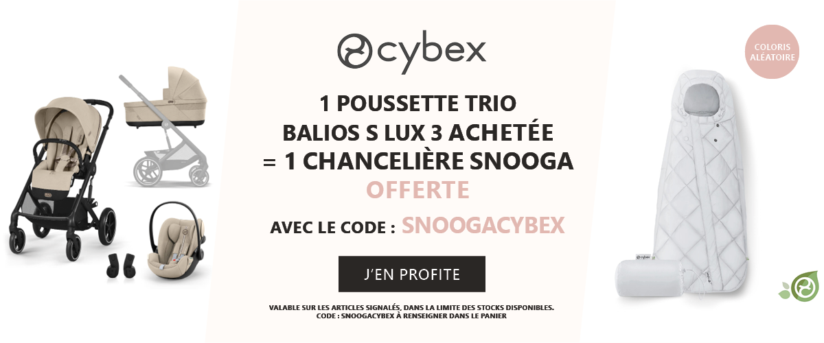 Cybex : Une Poussette trio balios Cybex = une chancelière snogga
