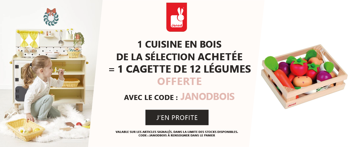 Janod : Une cuisine en bois de la sélection = une cagette légumes offerte