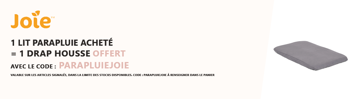 JOIE : Un lit parapluie = un drap housse offert