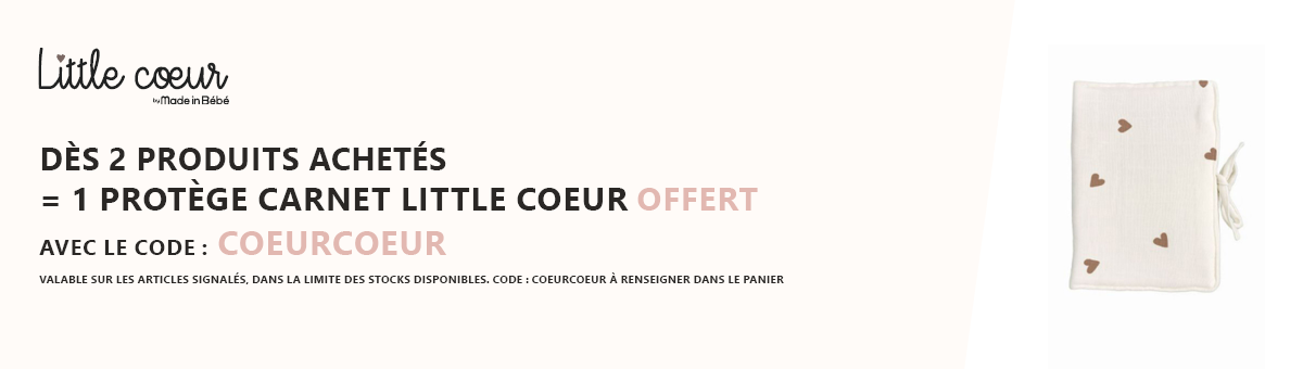 Little cœur : Deux produits Little cœur de la sélection = un protège carnet little cœur offert