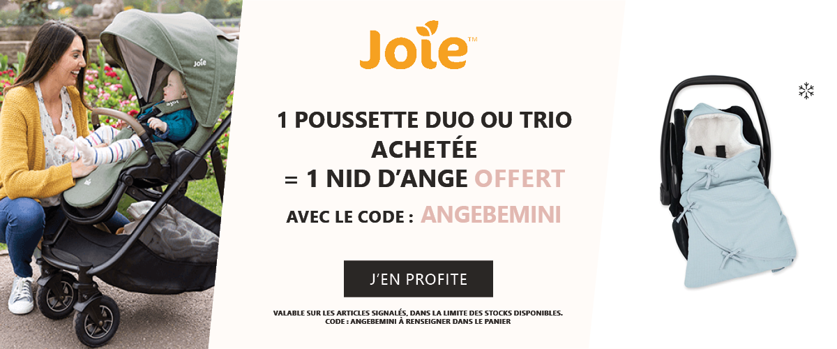 Joie : Un pack poussette duo ou trio acheté = 1 Babynomade Bemini offerte