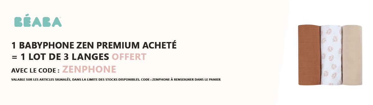 Béaba : Un babyphone Zen Premium acheté = un lot de langes offert