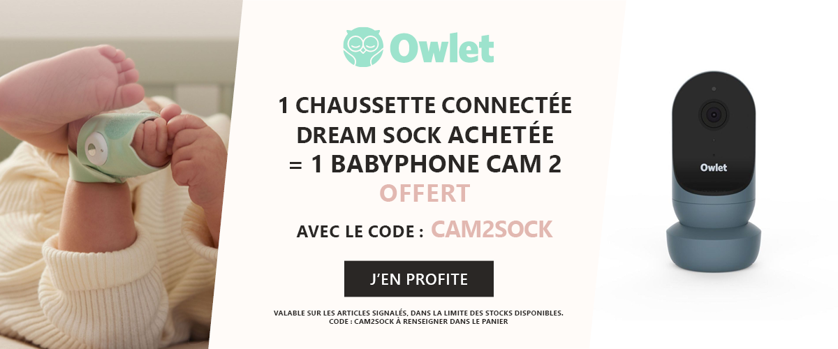 Owlet : Une chaussette Dream sock achetée = la cam 2 offerte