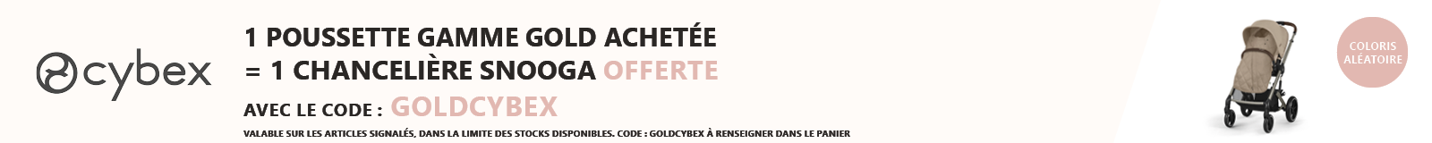 Cybex : Une poussette de la gamme Gold = une chancelière Snogga offerte