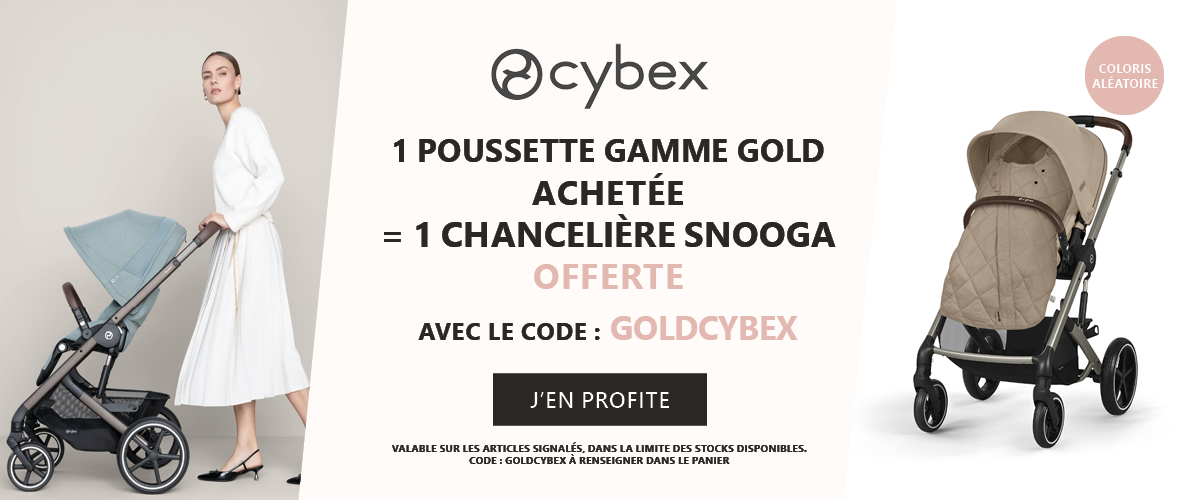 Cybex : Une poussette de la gamme Gold = une chancelière Snogga offerte