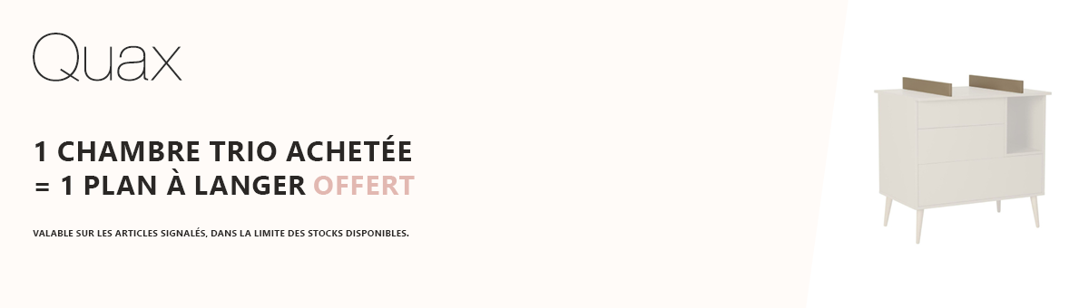 Quax : Une chambre trio achetée = 1 plan à langer offert